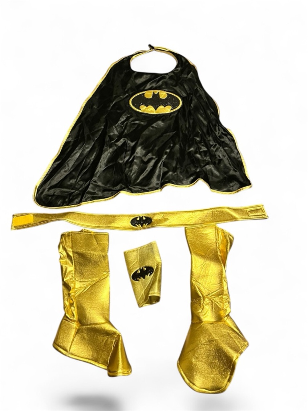 Kids Black and Gold Superhero Cape & Accessory Costume Set